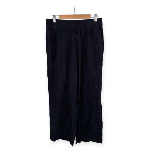 Soft Surroundings Oceo Gauze Wide-Leg Pants in black Size M - Picture 3 of 10